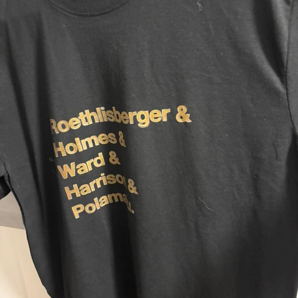 Pittsburgh Steelers Legends T-Shirt Black Gold Roethlisberger Polamalu Men L XL